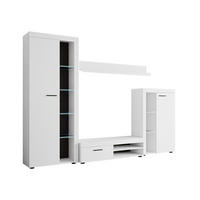 WOHNWAND Rumba mit LED Beleuchtung - Weiß, Holzwerkstoff (270/190/43cm) - MIRJAN24