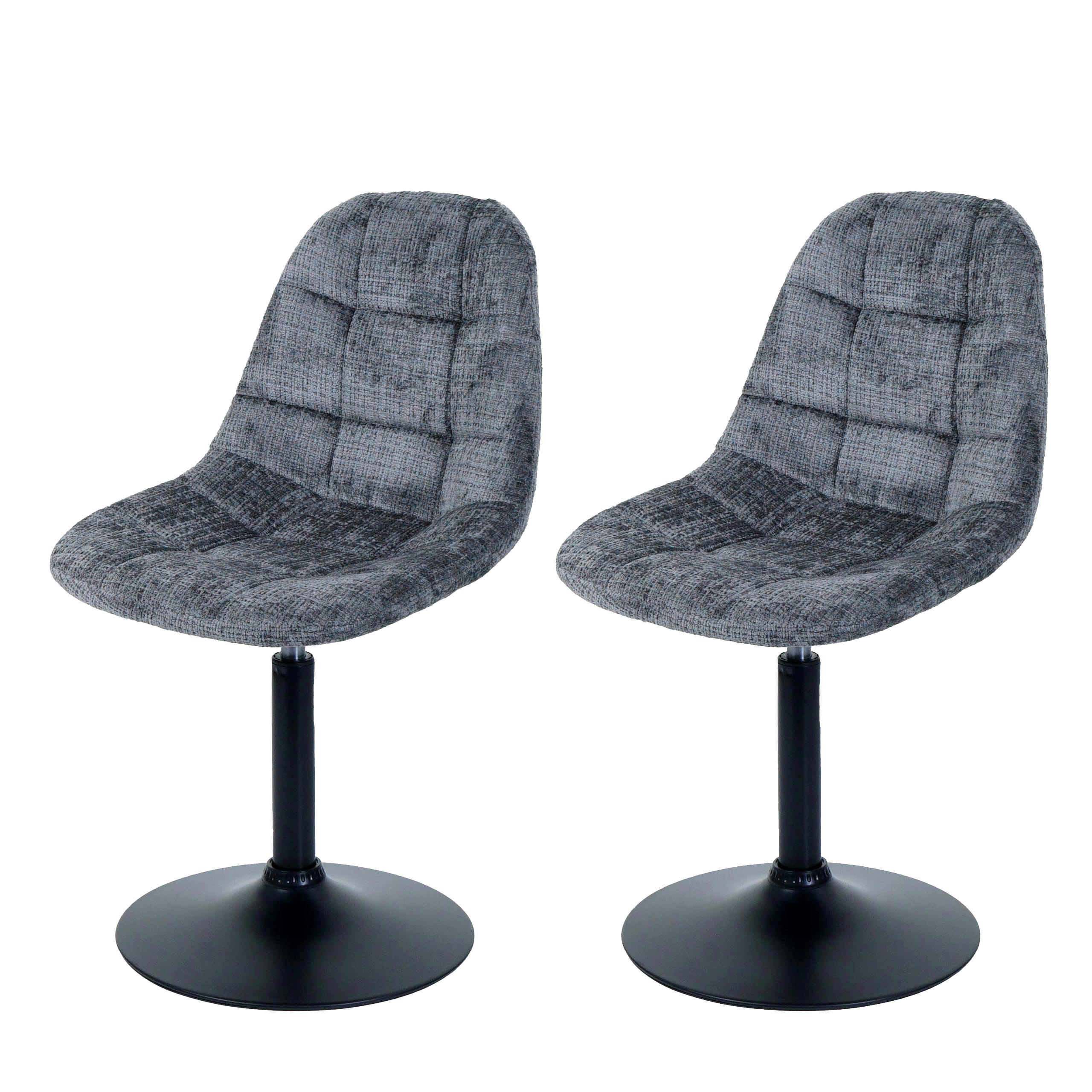 ESSZIMMERSTUHL Grau 2er-Set - Dunkelgrau/Grau, Textil (47/83/43cm) - MCW