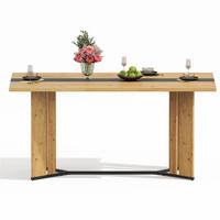 ESSTISCH 150x80x76 cm in skandinavischer Eiche aus MDF auf schwarzem Metallrahmen - Naturfarben, Holzwerkstoff (150/80/76cm) - Modfu