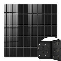 SCHLÜSSELBOX Schwarz 30x30 cm- Türöffnung nach rechts - Schwarze Rechtecke - Schwarz, Metall (30/30/5cm) - TULUP