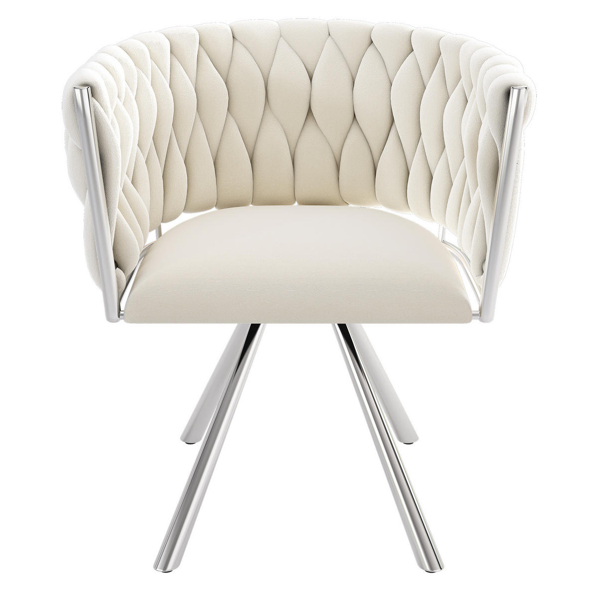 ESSZIMMERSTUHL 2er-Set drehbar Samt Beige mit Metallgestell - Beige, Metall (54/72/59cm) - Meubliv