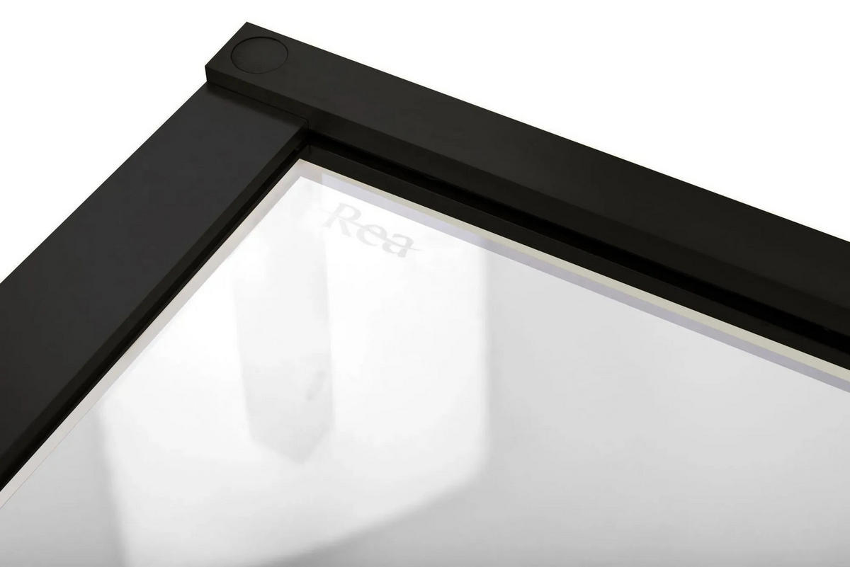 DUSCHKABINE Rea Hugo Black 80x80 - Schwarz, Glas (80/80/200.5cm) - REA