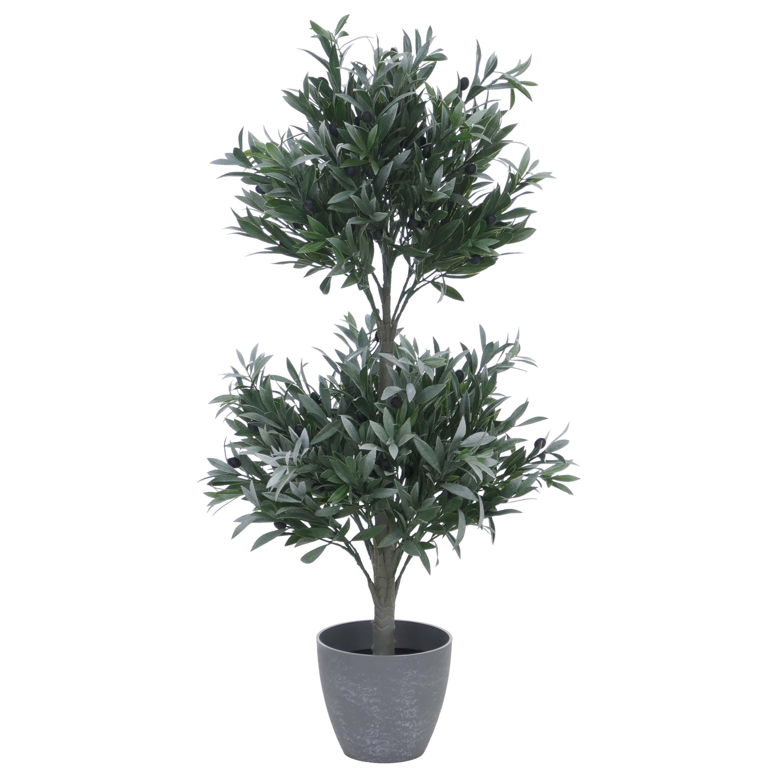 KÜNSTLICHER OLIVENBAUM Grün - Grün, Kunststoff (104cm) - MCW
