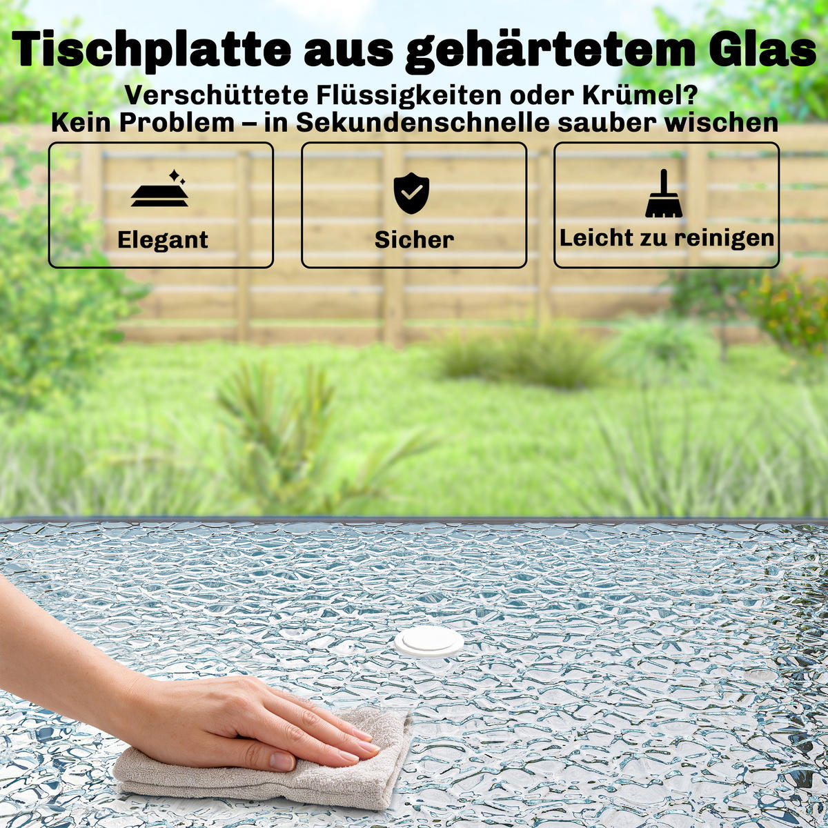 OUTDOOR-ESSGRUPPE 8er Set Stahl Netzstoff Grau - Schwarz/Grau, Metall - Outsunny