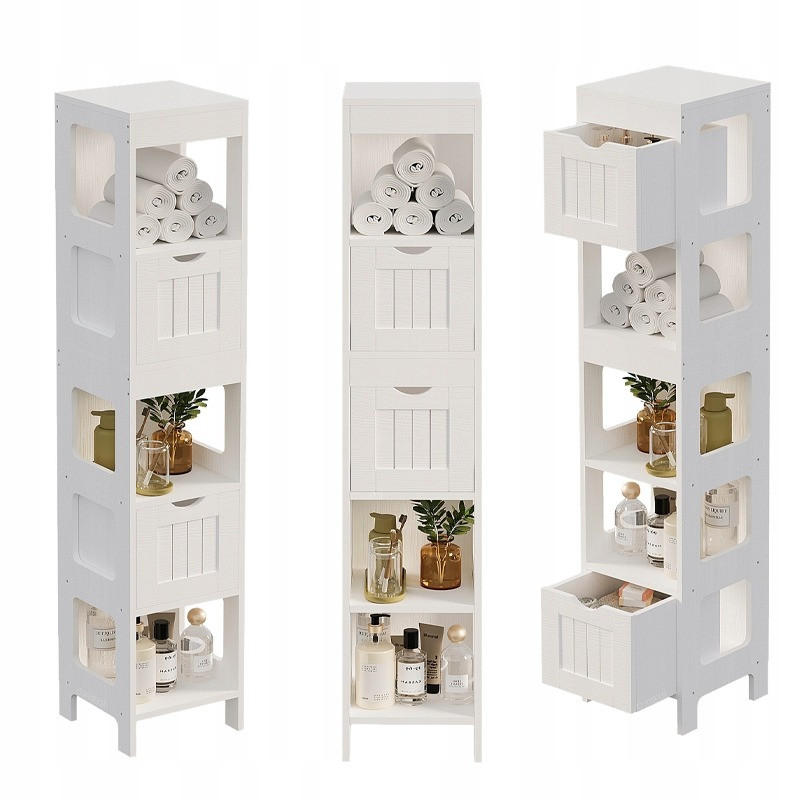 BADEZIMMERSCHRANK, weiß, 30/30/142 cm - Weiß, Holzwerkstoff (30/142/30cm)
