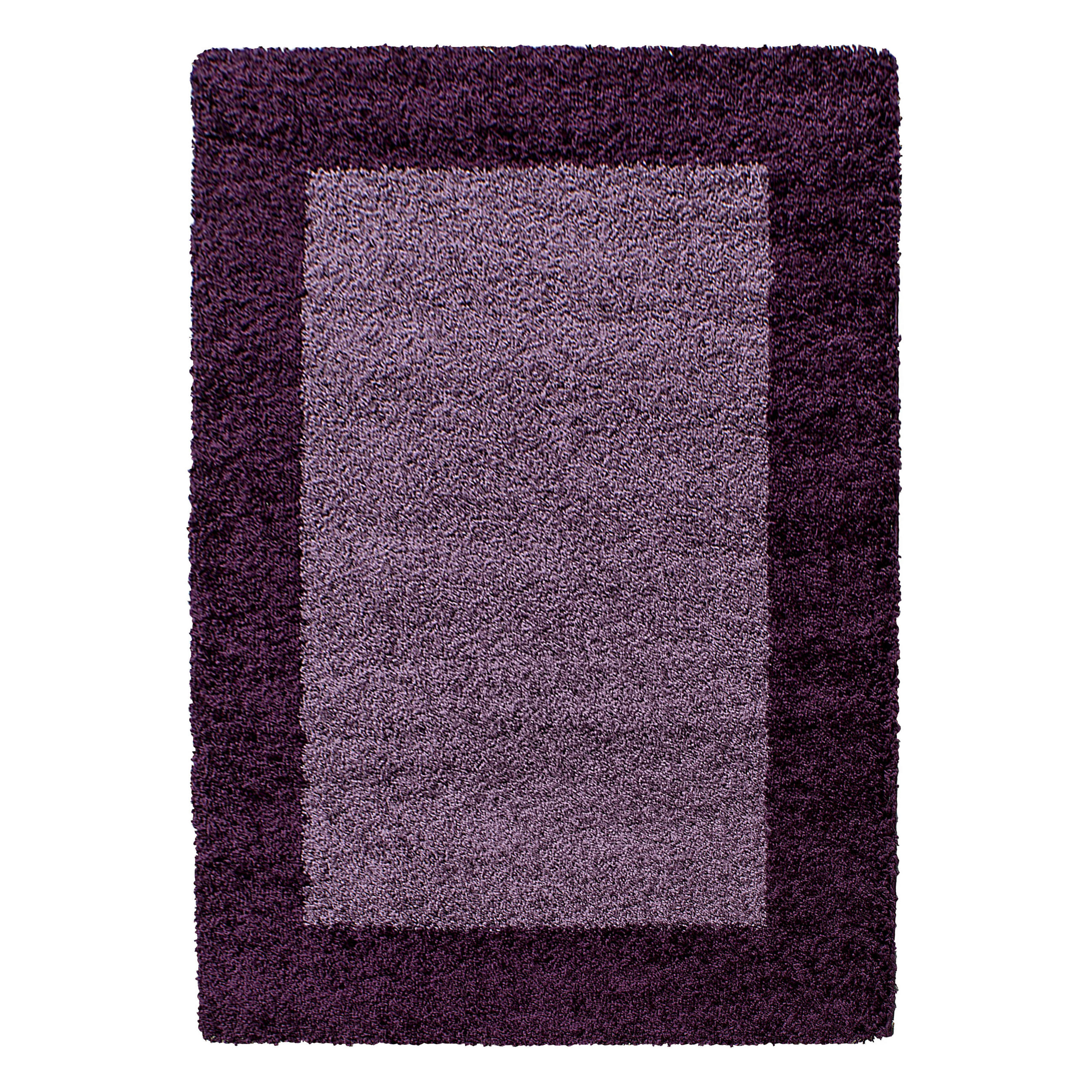 TEPPICH Hochflor einfarbig mit Bordüre Polypropylen Wohnzimmer Violett Läufer 100x200 - Lila, Textil (100/200cm) - KADIMA DESIGN