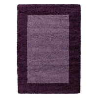 TEPPICH Hochflor einfarbig mit Bordüre Polypropylen Wohnzimmer Violett Läufer 100x200 - Lila, Textil (100/200cm) - KADIMA DESIGN