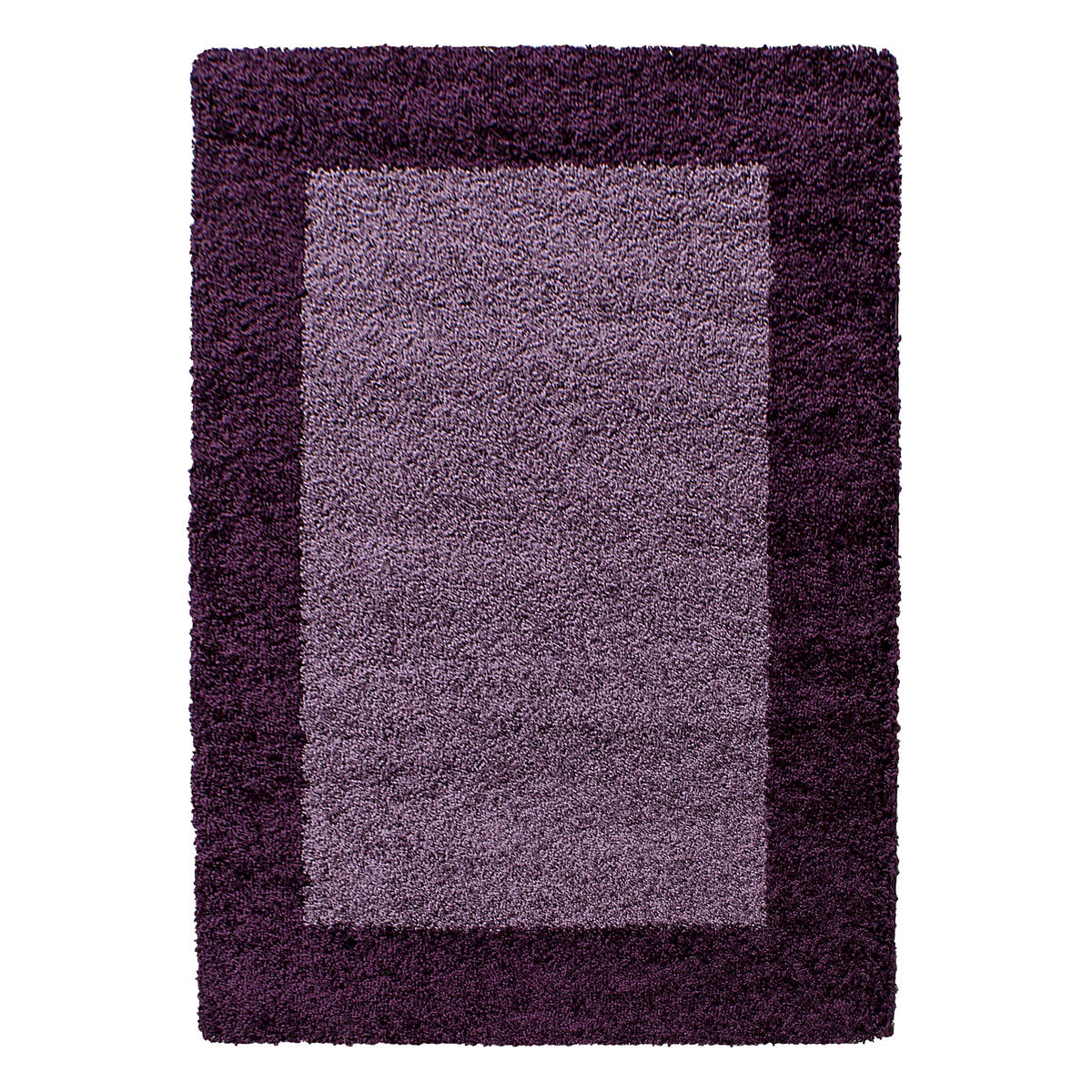 TEPPICH Hochflor einfarbig mit Bordüre Polypropylen Wohnzimmer Violett Läufer 100x200 - Lila, Textil (100/200cm) - KADIMA DESIGN