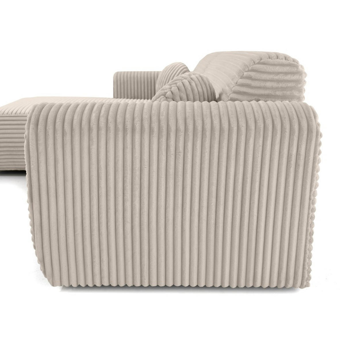 ECKSOFA Puerto, ohne Schlaffunktion, Beige, links - Beige/Schwarz, Textil (269/170cm) - Beautysofa