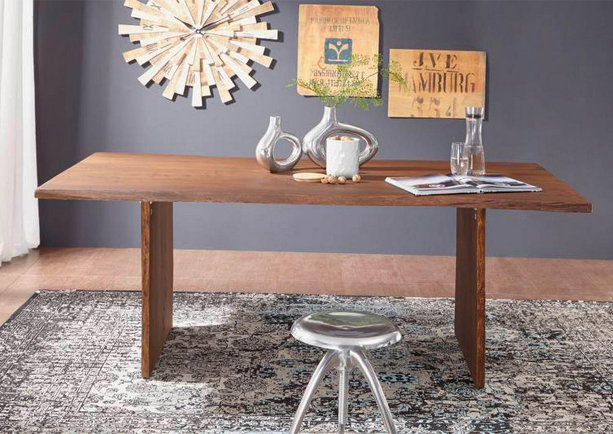 BAUMTISCH Akazie 160x100x76 braun lackiert PURE ACACIA #213 - Braun, Holz (160/100/76cm) - Massivmoebel24