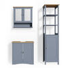 BADMÖBEL-SET Bianco Grau 3 Teile, mit Hochschrank - Grau, Holzwerkstoff (60/60/30cm) - Vicco