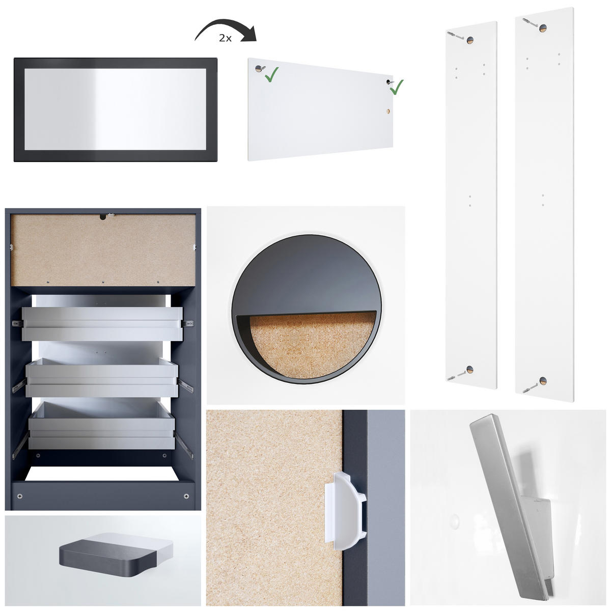 GARDEROBE Pino Weiß matt - Weiß, Holzwerkstoff (135/190/36cm) - Vladon