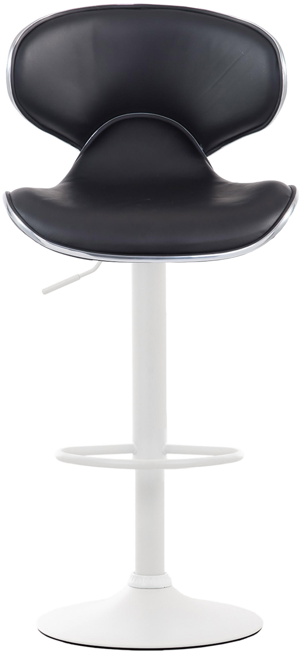 BARHOCKER Lederlook schwarz - Schwarz/Weiß, Textil/Metall (46/88/49cm) - CLP