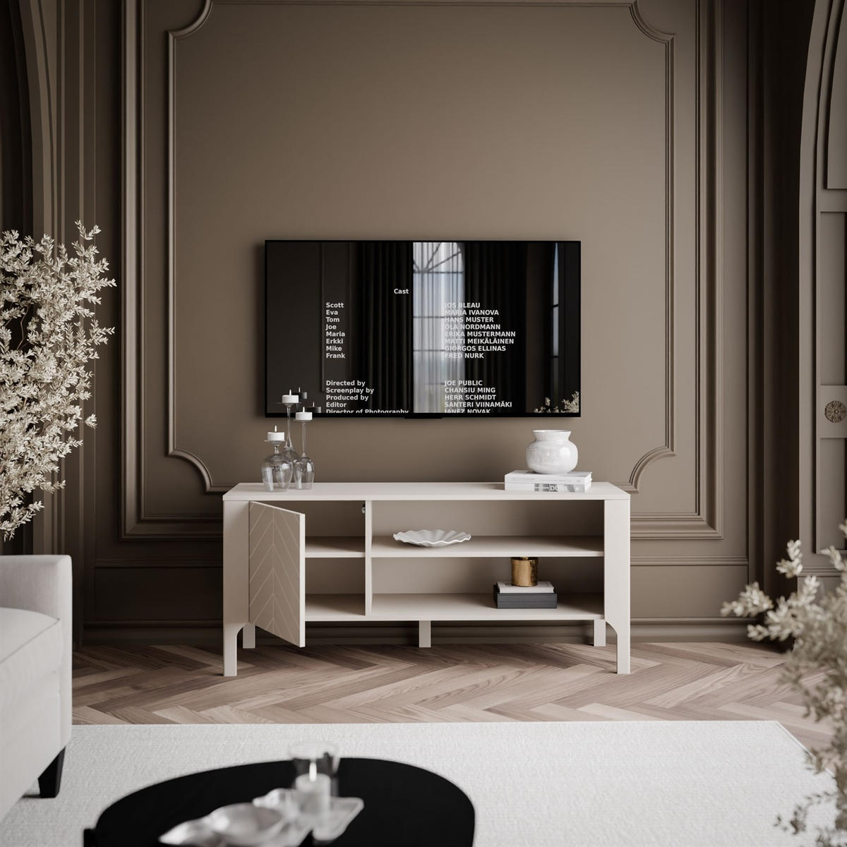 TV-SCHRANK LUMI 135 cm, Kaschmir - Kaschmir, Holzwerkstoff (135/57/41cm) - Lookway