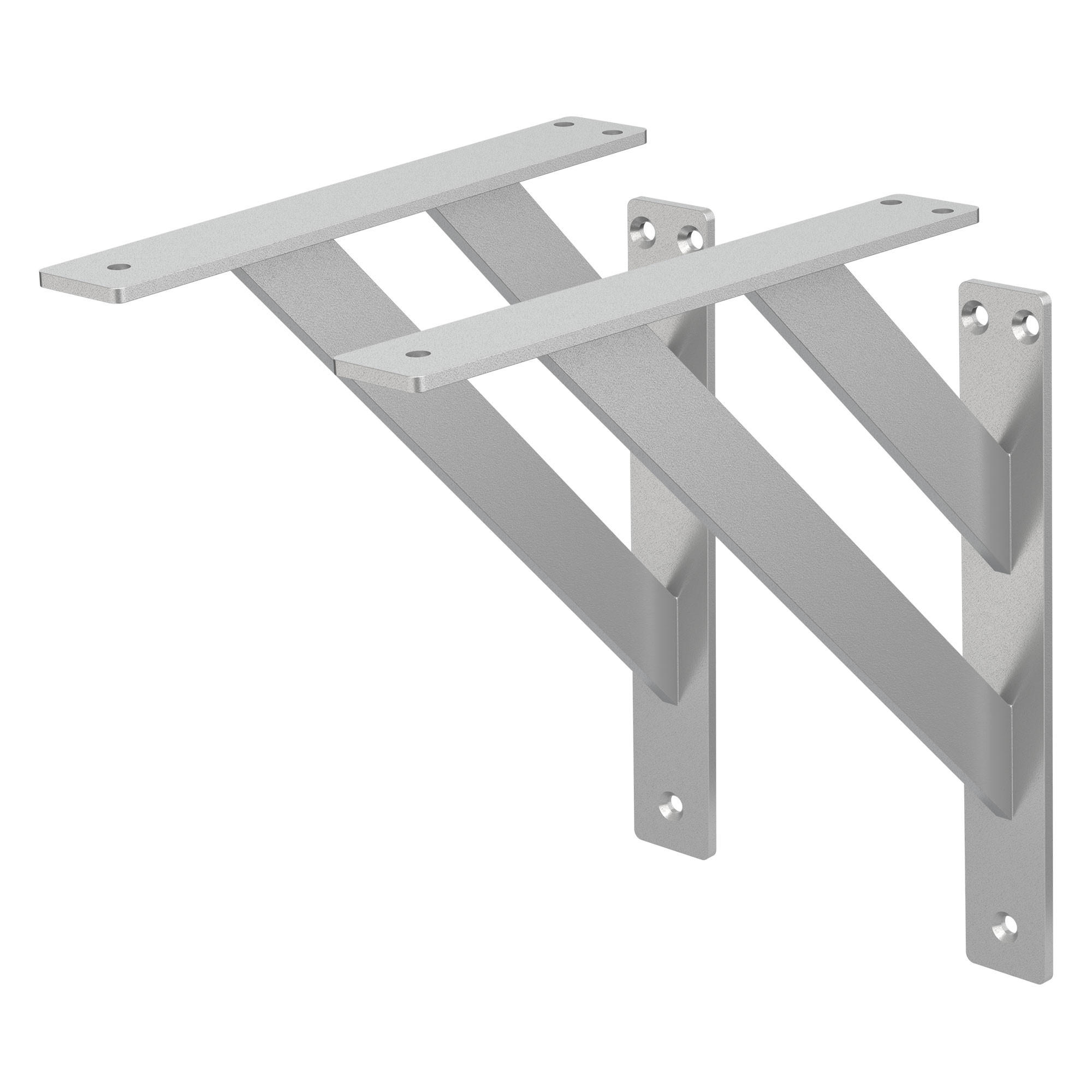 REGALHALTERUNGEN - Silberfarben, Metall (24/3/24cm) - ML-DESIGN