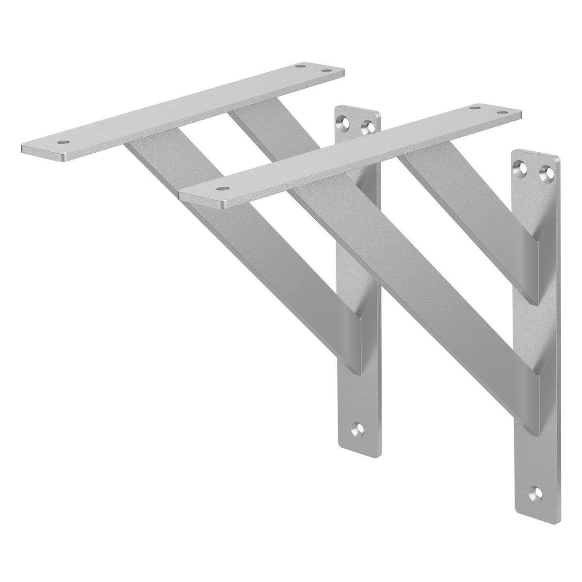 REGALHALTERUNGEN - Silberfarben, Metall (24/3/24cm) - ML-DESIGN