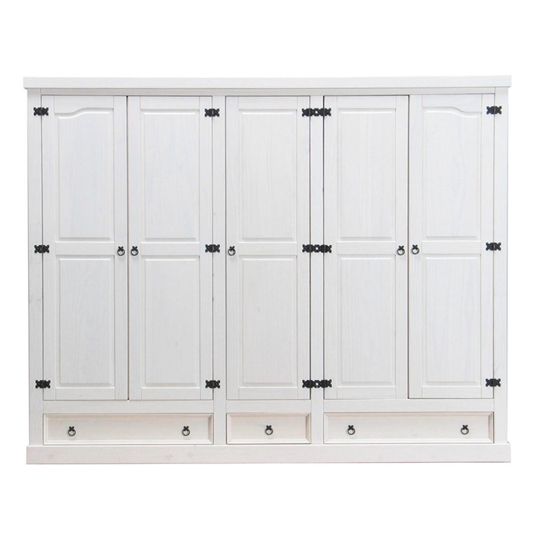 ebuy24 Kleiderschrank Weiß 244x196x58 cm