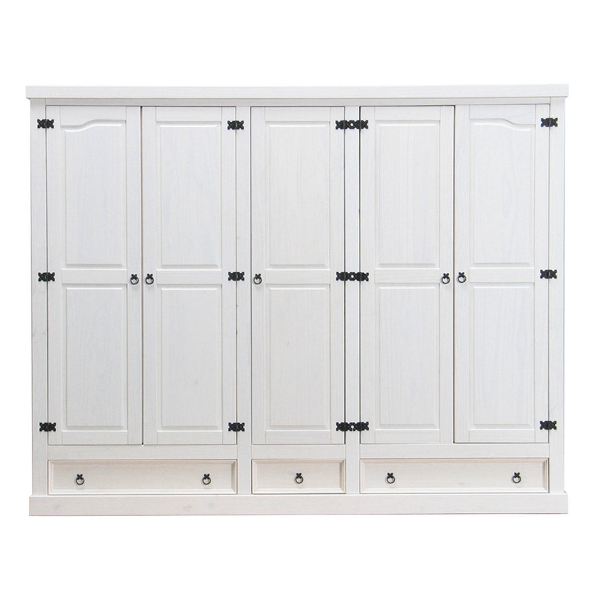 KLEIDERSCHRANK weiß - Weiß, Holz/Textil (244/196/58cm) - ebuy24