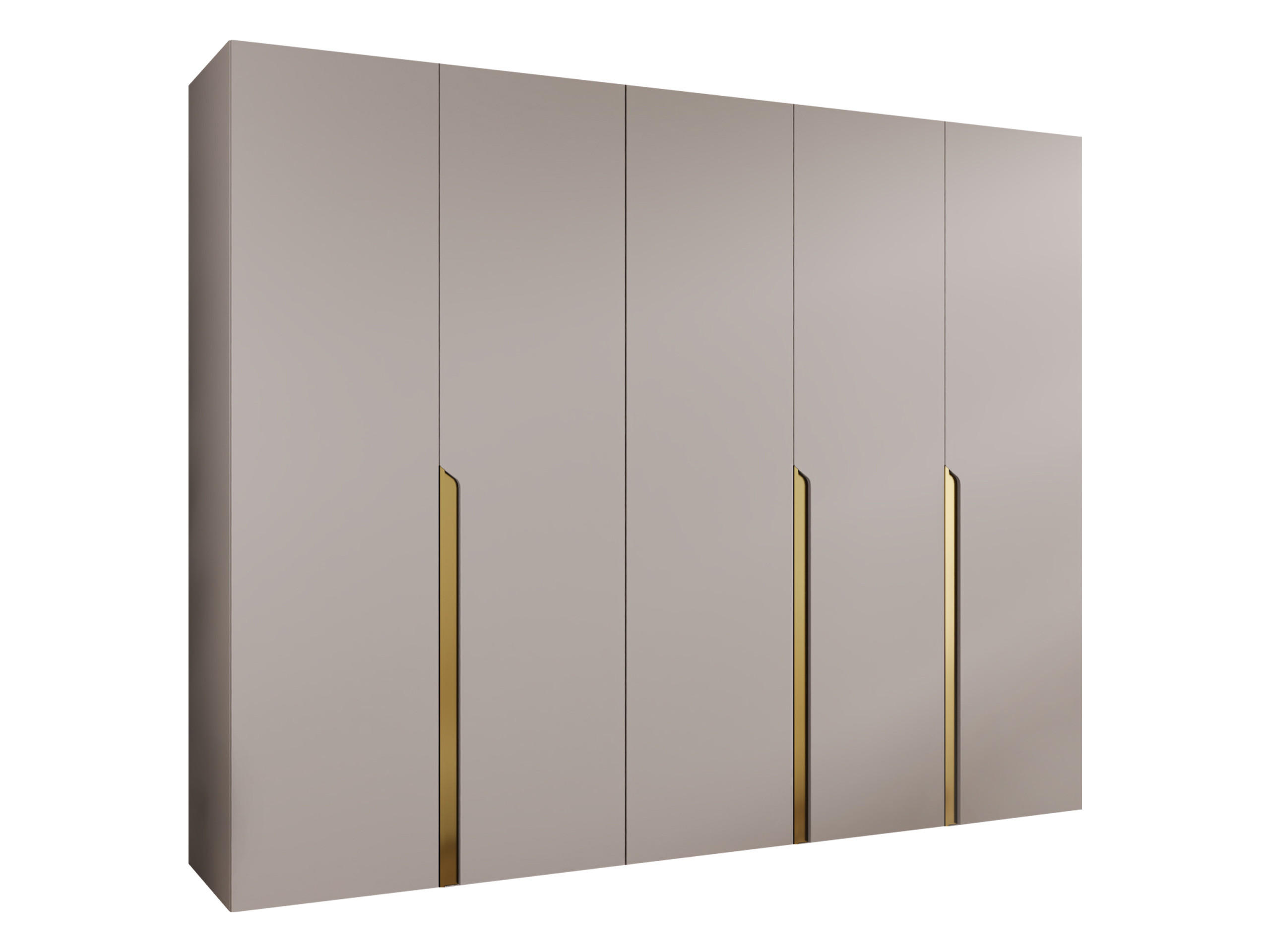 DREHTÜRENSCHRANK Mila I 250 - Kaschmir/Goldfarben, Holzwerkstoff/Kunststoff (250/202/52cm) - MIRJAN24