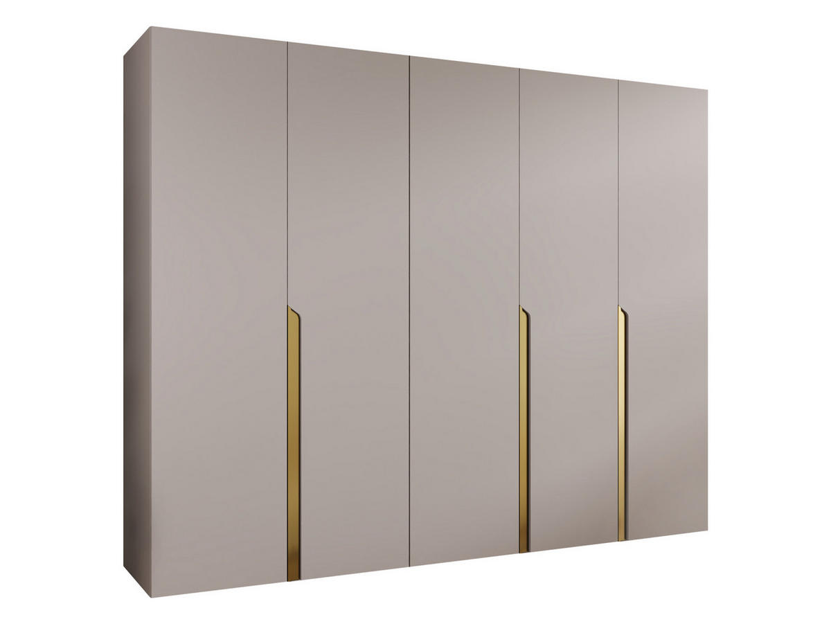 DREHTÜRENSCHRANK Mila I 250 - Kaschmir/Goldfarben, Holzwerkstoff/Kunststoff (250/202/52cm) - MIRJAN24