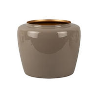 BLUMENTOPF Grand Grau 25/25/20 cm - Grau, Metall (25/20/25cm) - Present Time