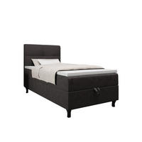 BOXBETT LIMBA mit Matratze H3 und Topper 80x200 Monolith 92 - Grau, Holz/Textil (80/200cm) - Bedante