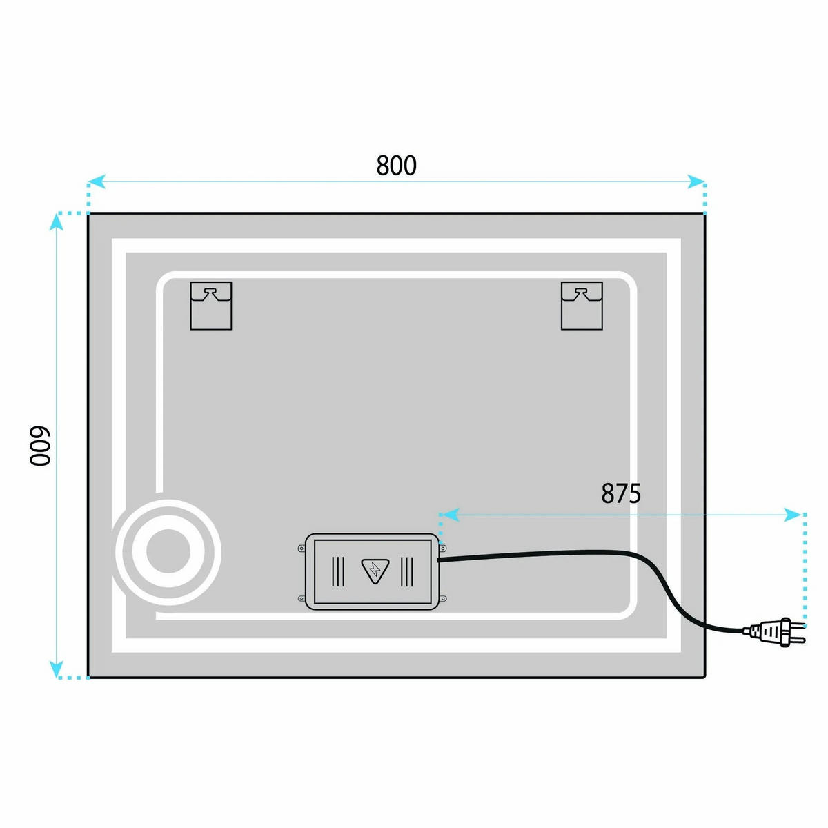SPIEGEL Rea Led 80x60cm Haven - Transparent, Glas (80/60/2cm) - REA