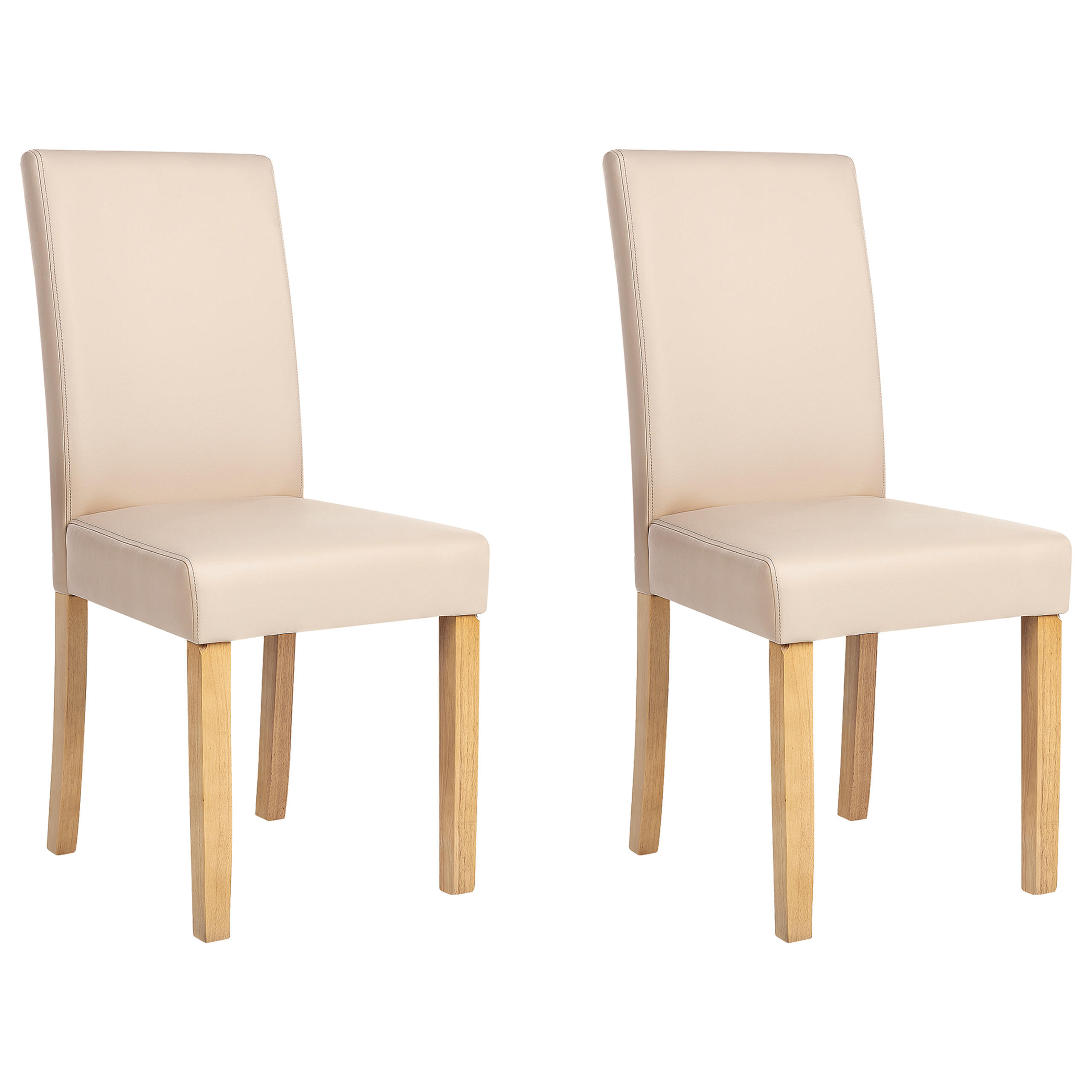 ESSZIMMERSTUHL 2er-Set Kunstleder Beige Broadway - Beige, Holz/Textil (43/95/61cm) - Beliani