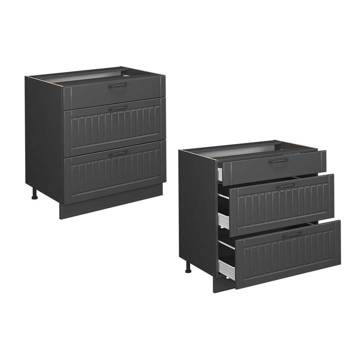 Dunkelgrau/Anthrazit, Holzwerkstoff (80/82/60cm) - Vicco