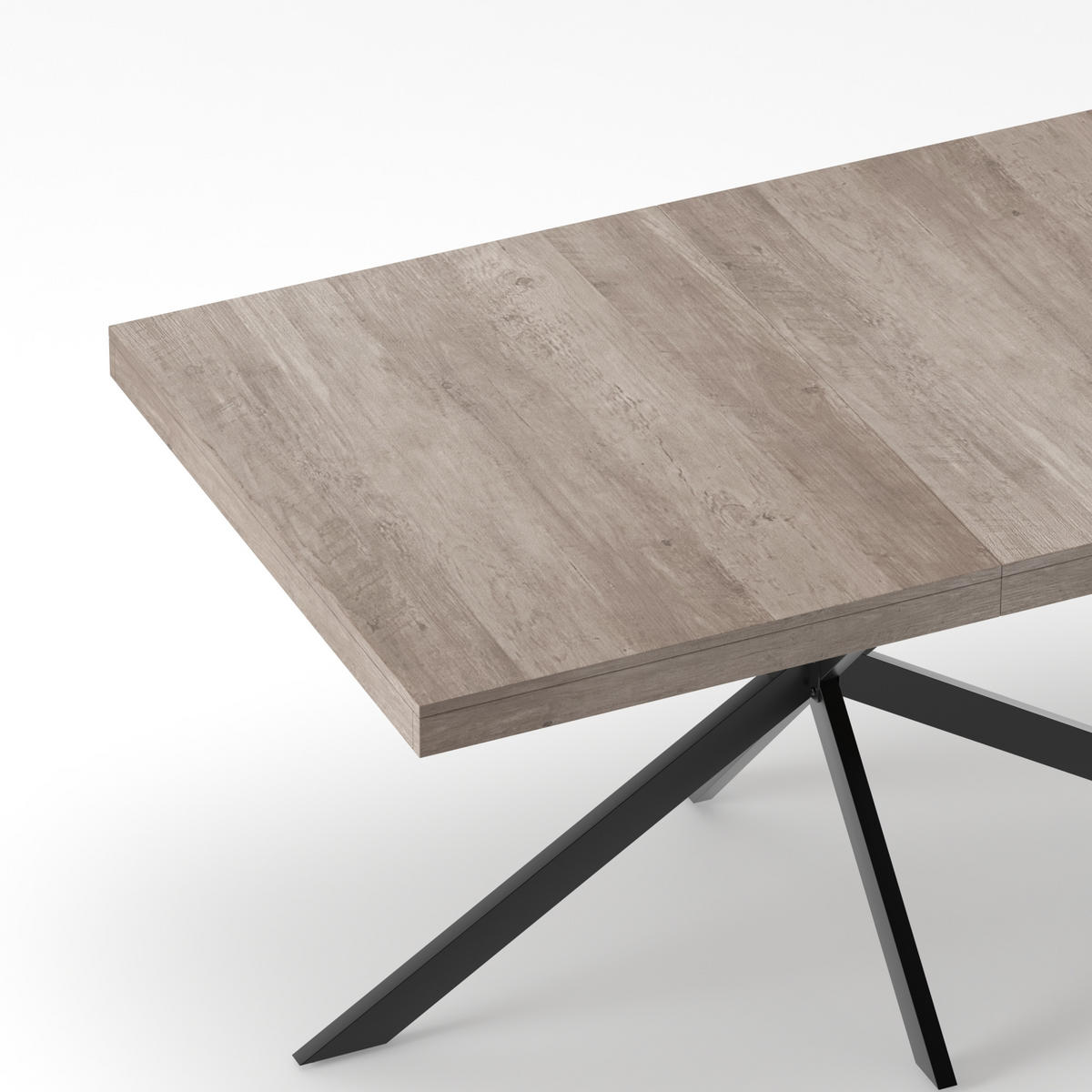 ESSTISCH Grau mit verstecktem Stauraum 140-180/80/76 cm - Grau, Holz (80/160/76cm) - Oxeza
