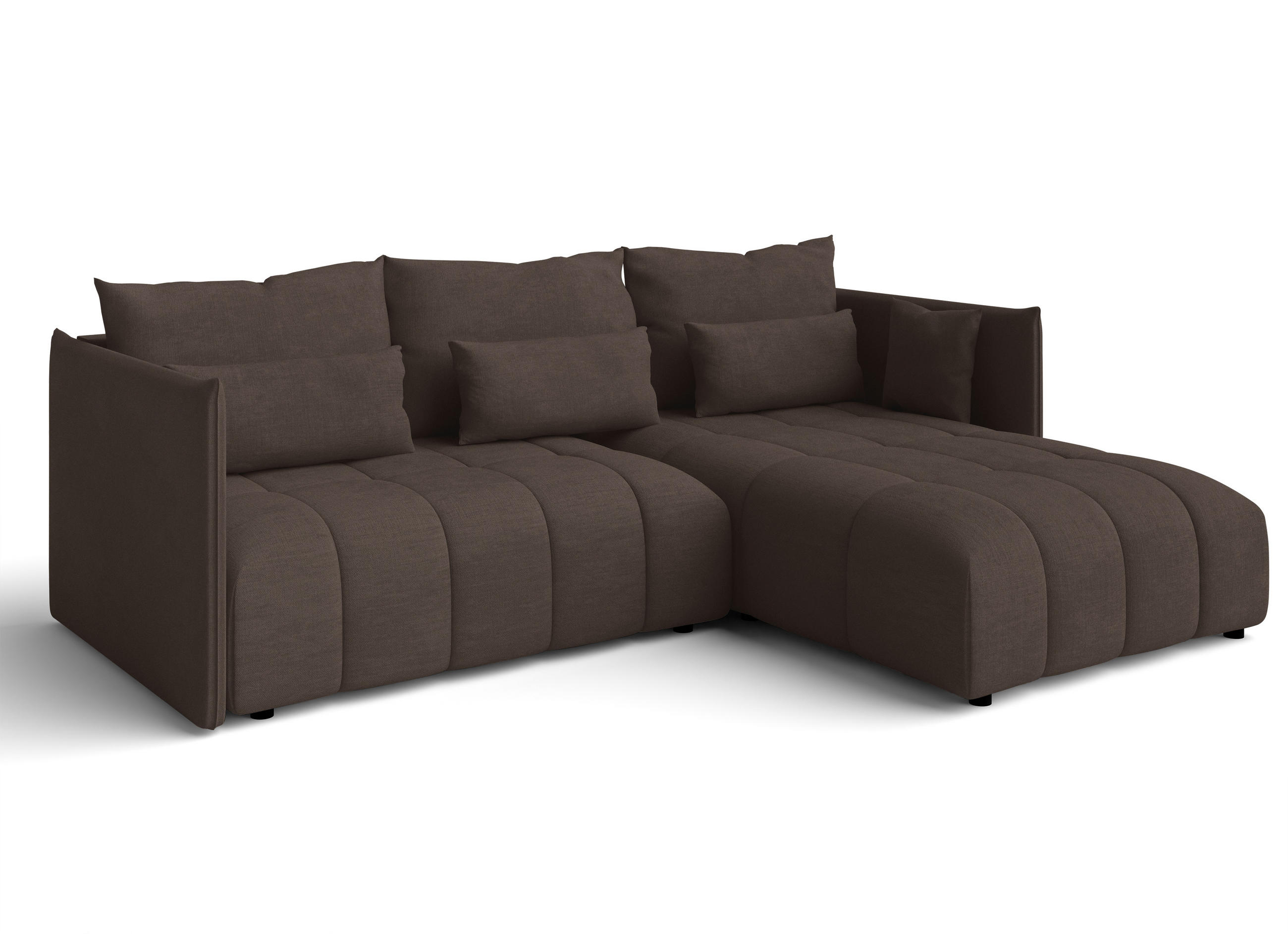 ECKSOFA L Form Cosmova Braun 245/182/83 cm mit Schlaffunktion - Schwarz/Braun, Kunststoff/Textil (245/182cm) - AX Living