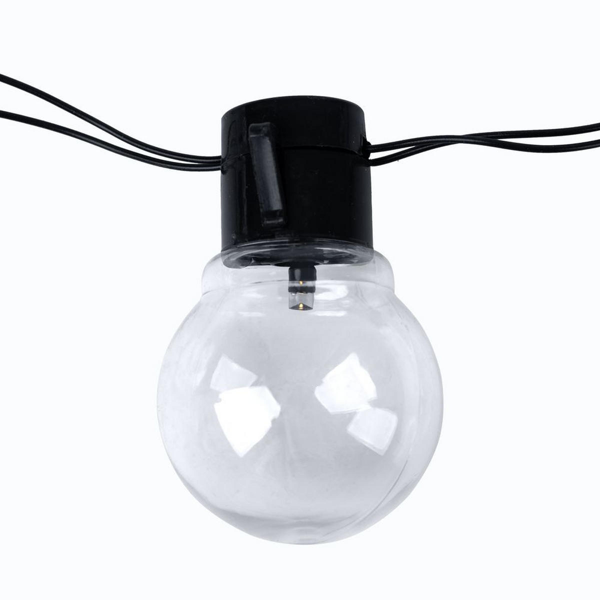 LED AUSSENLEUCHTE Solar Lichterkette Schwarz - Schwarz, Kunststoff (660/1/1cm)