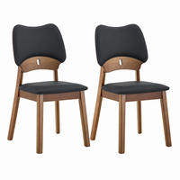 ESSZIMMERSTUHL 2er-Set mit Schmetterlingslehne Holz Schwarz - Schwarz, Holz (43/87.5/51cm) - Meubliv