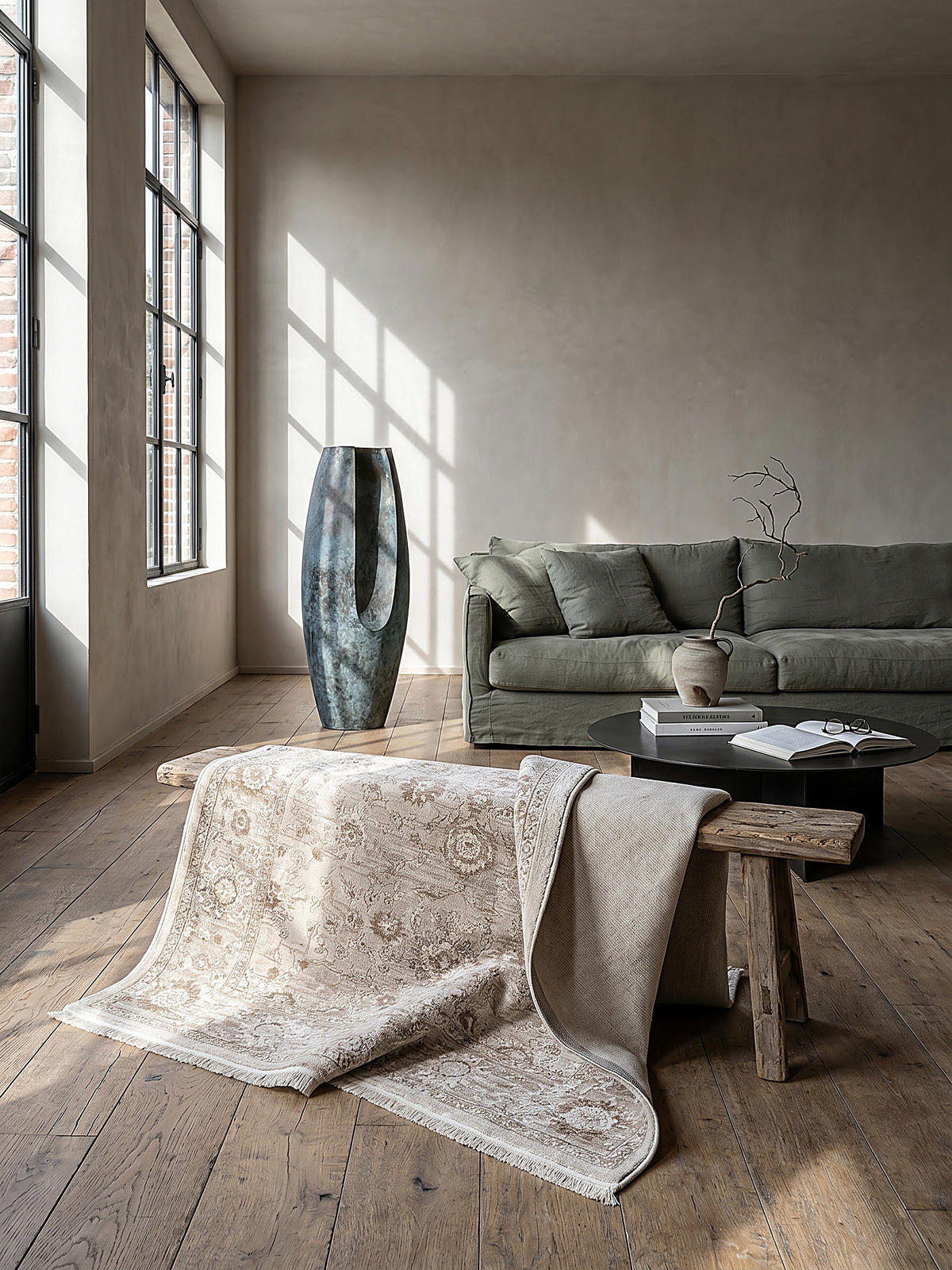 KURZFLORTEPPICH Orientalisch SCRIVIA Polypropylen Beige 160 x 230 cm - Beige, Textil (160/230cm) - KADIMA DESIGN