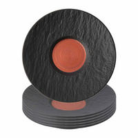 CAFÉ AU LAIT UNTERTASSEN Manufacture Rock Glow schwarz-kupfer ø 17,3 cm 6er Set - Schwarz/Kupferfarben, Keramik (17.3cm) - Villeroy & Boch