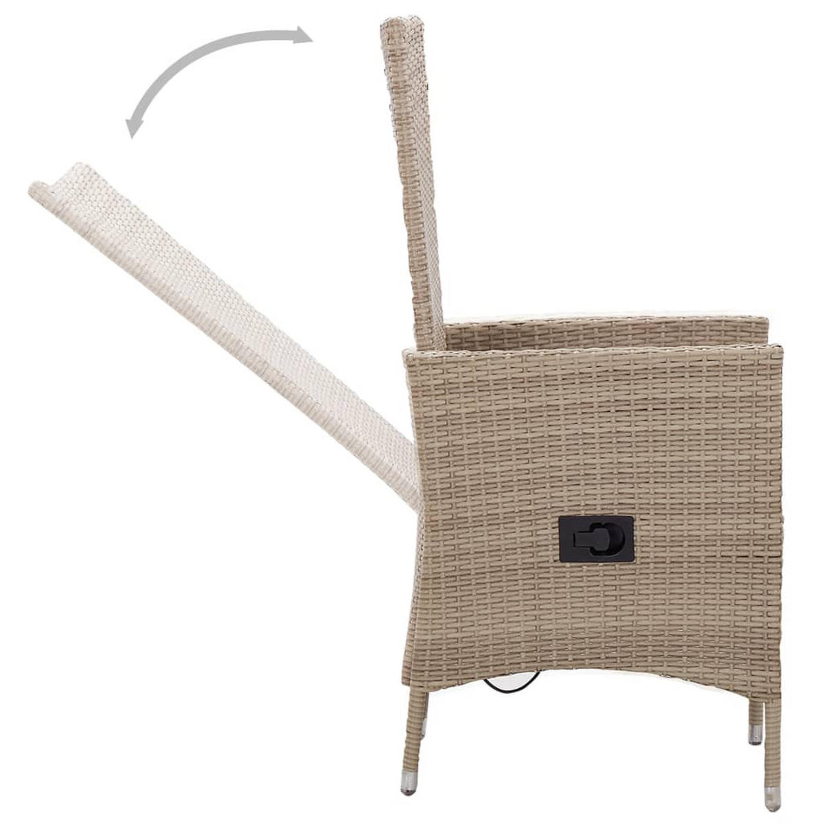 GARTENSTÜHLE 2er set Mit Auflagen Poly Rattan Beige - Beige, Kunststoff (62/108/58cm) - vidaXL