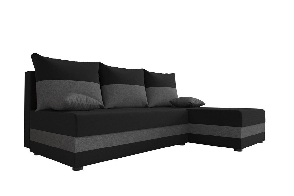 ECKSOFA HEWLET L Sawana 14+05 Rechts mit Schlaffunktion - Dunkelgrau, Textil (200/140cm) - Bedante