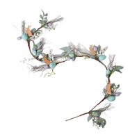 OSTERDEKO Girlande mit Ostereiern & Hasen, 140 cm - Flieder, Kunststoff (20/140/140cm) - Homescapes