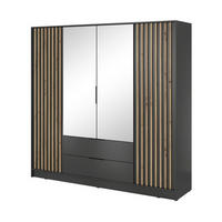 KLEIDERSCHRANK – 206 cm – Nelly – Graphitfarben - Graphitfarben, Holzwerkstoff (206/200/51cm) - hi-markt