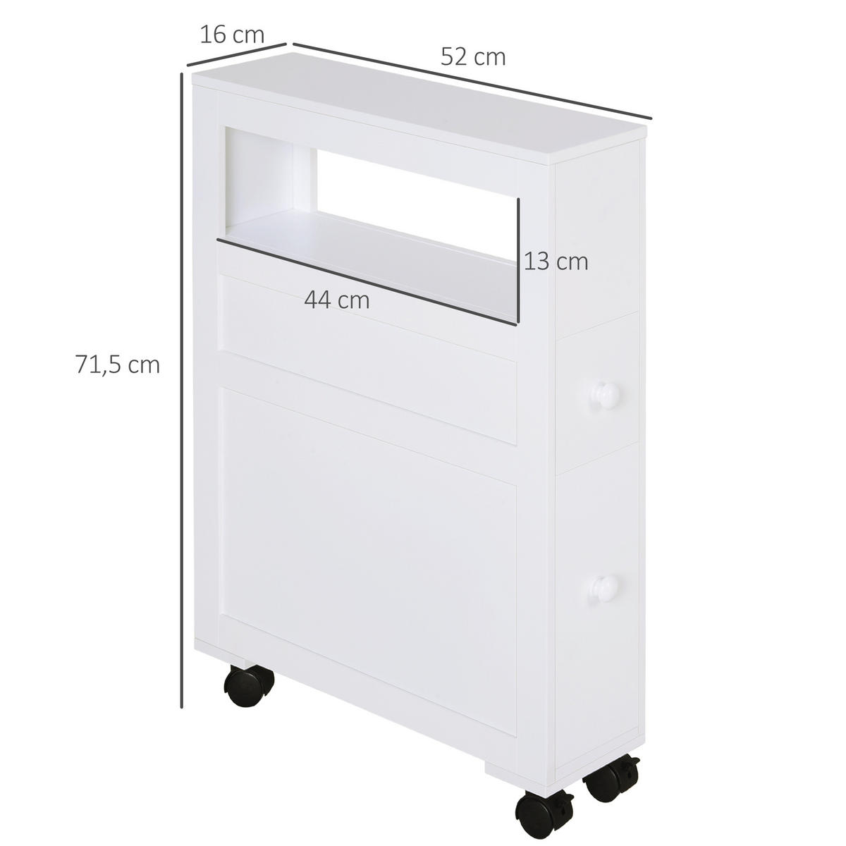 BADSCHRANK Weiß 16/52/71,5 cm - Weiß, Holzwerkstoff (52/71.5/16cm) - PANGIVO
