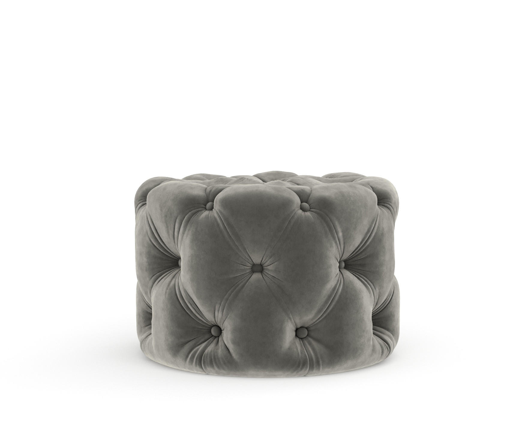 POUF Cosimo Grau Samtstoff - Schwarz/Grau, Holz/Holzwerkstoff (60/40/60cm) - Maison de Reve
