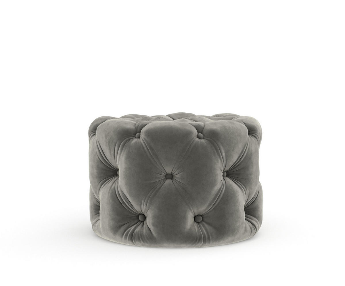POUF Cosimo Grau Samtstoff - Schwarz/Grau, Holz/Holzwerkstoff (60/40/60cm) - Maison de Reve