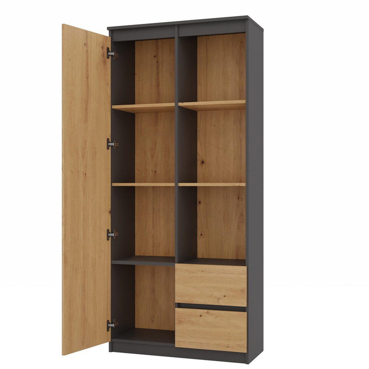 BÜCHERREGAL Anthrazit, Artisan 80/180/35 - Anthrazit, Holzwerkstoff (80/180/35cm) - RAUMHIRSCH FURNITURE