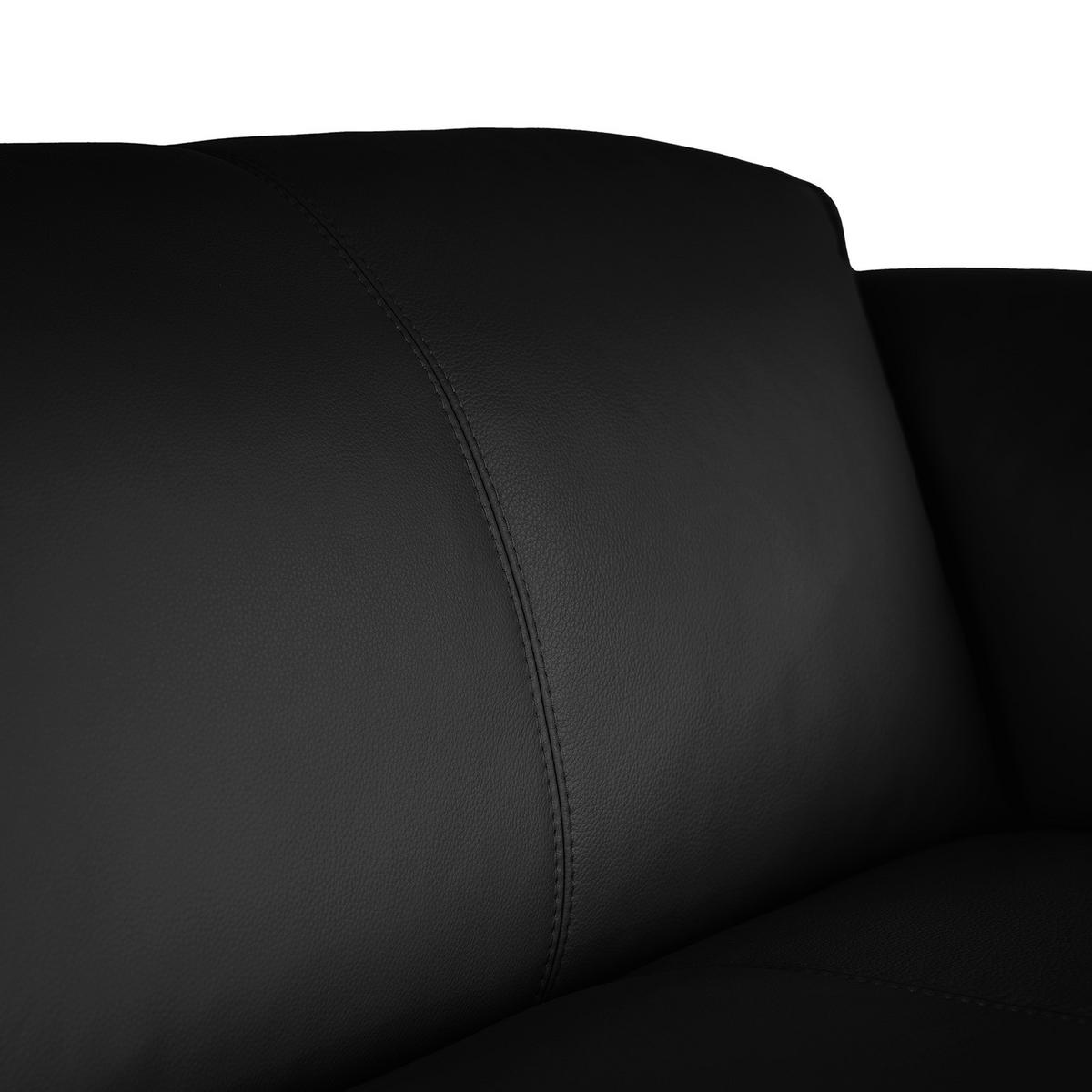 ECKSOFA mit Rundecke - Schwarz, Leder/Kunststoff (325/260cm) - home24