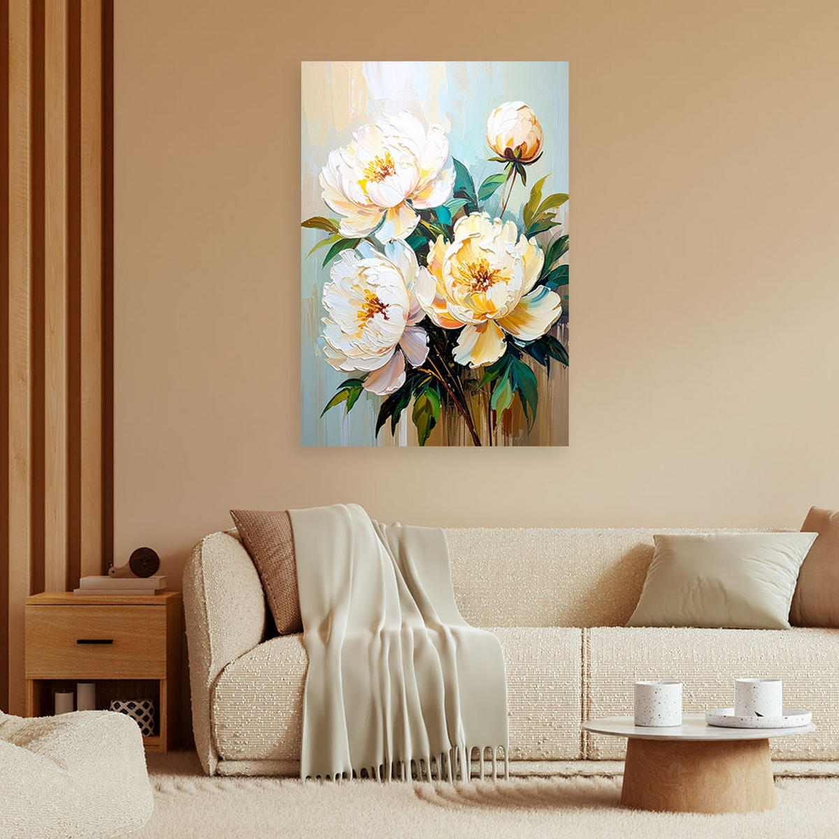 LEINWANDBILD Blumen 40x60cm - Grün, Textil (40/60cm) - Feeby