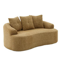 SOFA 2-Sitzer Chenille 164 x 92 x 60 cm Senfgelb - Gelb, Holzwerkstoff (164/60/92cm) - Meubliv