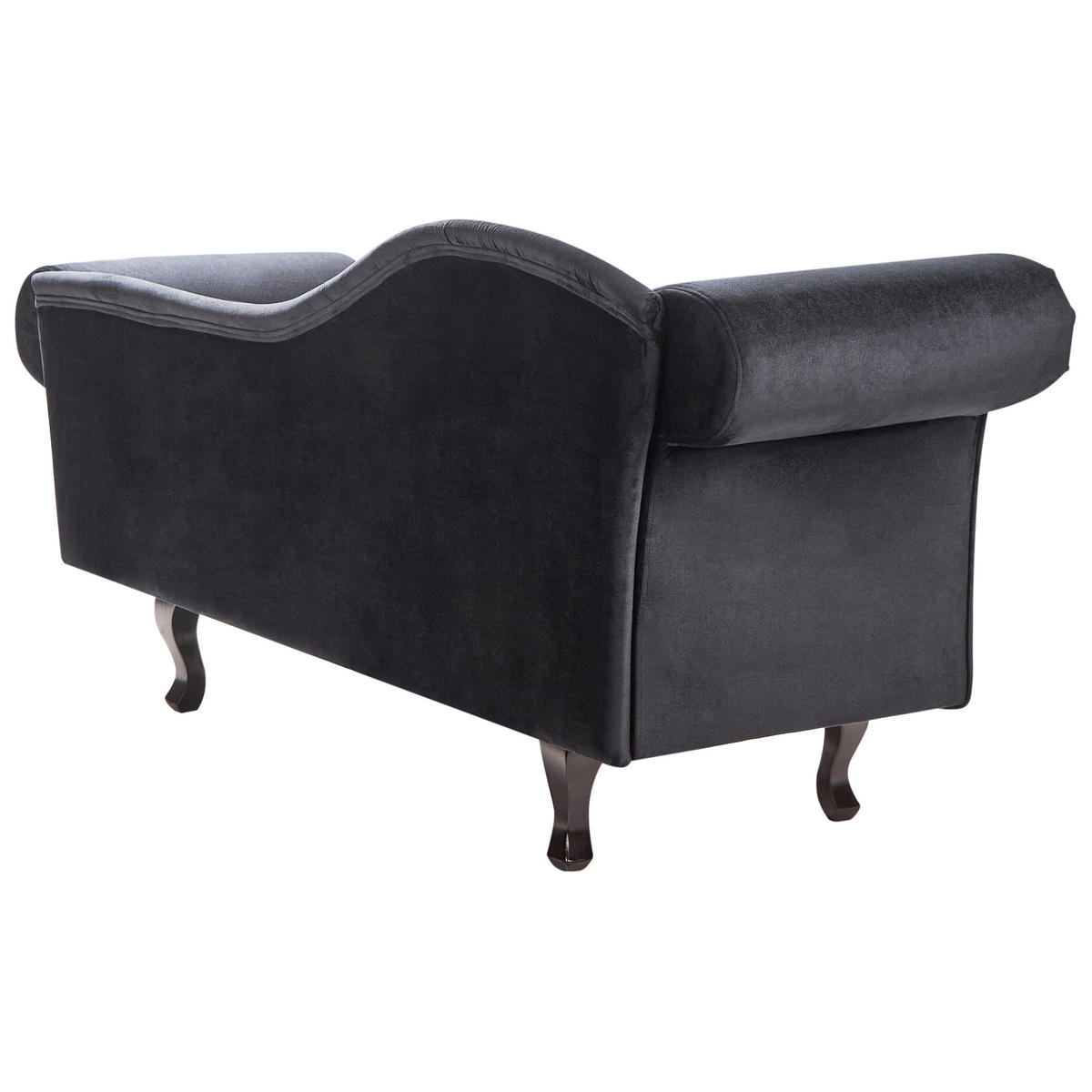 ČALOUNĚNÉ LEHÁTKO CHAISE LONGUE LEVOSTRANNÉ Sametová látka Černé s polštářem Lattes II - černá/hnědá, textil (192/81/59cm) - Beliani