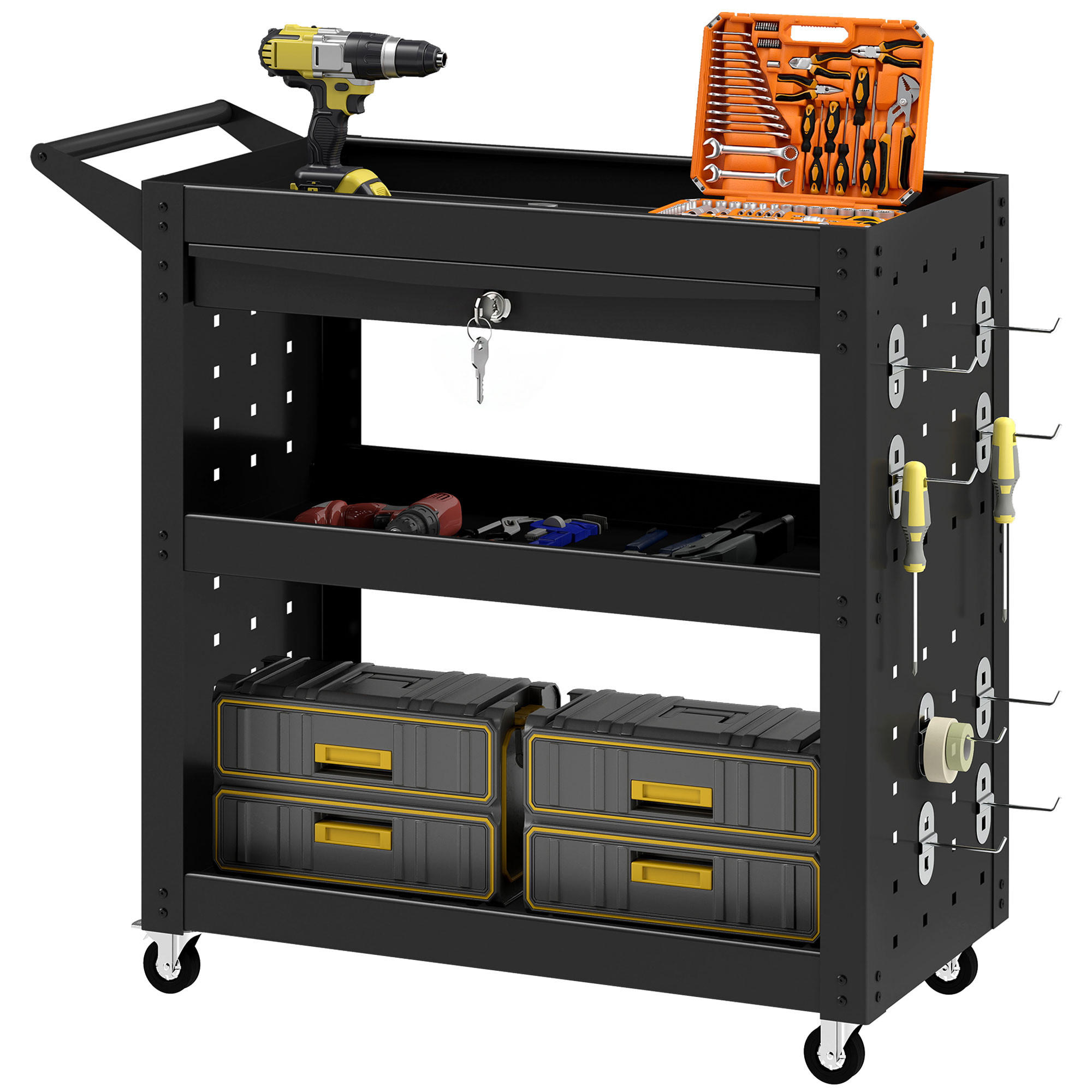 Forious Werkzeugwagen Mehrfarbig 35x73x78 cm
