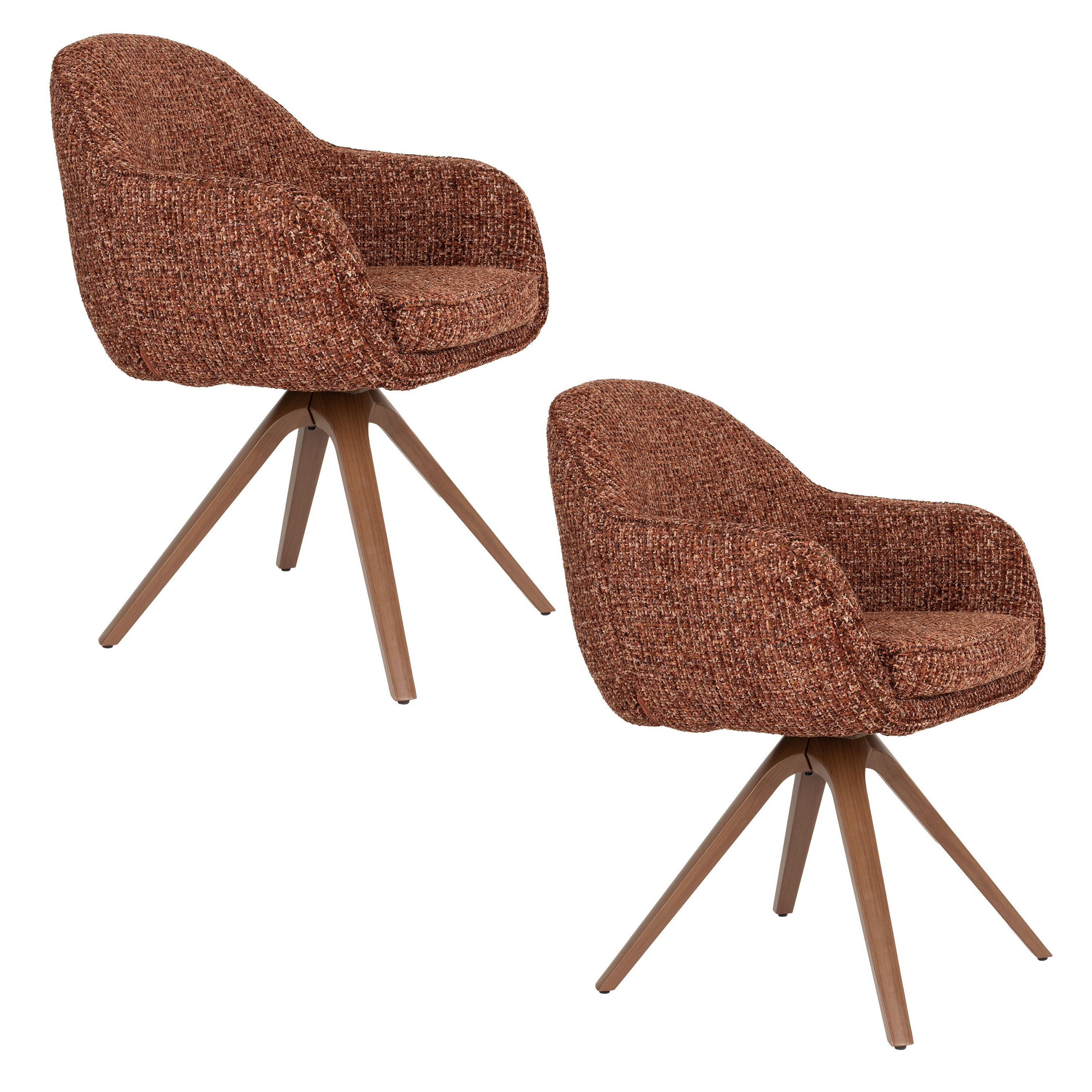 ESSZIMMERSTÜHLE Batoul Armleuning Terra/ Rood - 2 er Set - Rot, Kunststoff (61/82/62cm) - Housecraft Living