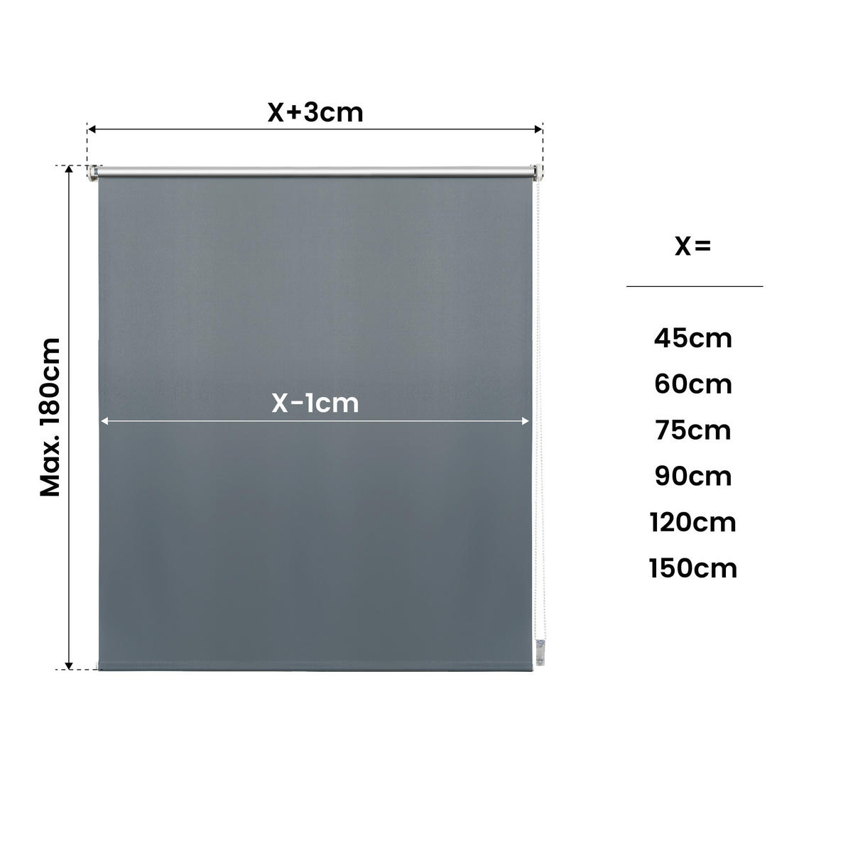 VERDUNKELUNGSROLLO, Silber, 120 cm x 180 cm - Silberfarben, Kunststoff (120/180cm) - STORESDECO